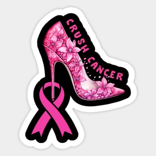 Crush Cancer Breast Cancer Awareness Sticker